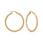 Altın Kaplama Yuvarlak 40 mm Sallantılı Gümüş Küpe