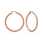 Rose Altın Kaplama Yuvarlak 40 mm Sallantılı Gümüş Küpe