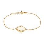 Zirkon Taşlı Pırlanta Montür Altın Kaplama Fatma nın Eli Ortası Sedef Taşlı Gümüş Bileklik