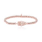 Zirkon Taşlı Pırlanta Montür Rose Altın Kaplama Toplu Strech Fatma nın Eli Gümüş Bileklik