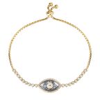 Zİrkon Taşlı Pırlanta Montür Ortası Mavi Cam taşlı Altın Kaplama Asansörlü Gümüş Bileklik