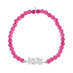 Zirkon Taşlı Pırlanta Montür Gümüş Rengi Altın Kaplama Pembe Boncuklu Kıss Yazılı Gümüş Strech Bileklik