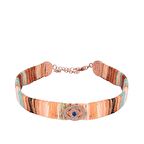 Zİrkon Taşlı Pırlanta Montür Rose Altın Kaplama İpli Yıldız Figürlü Gümüş Bileklik