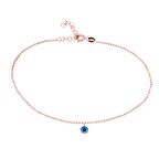 Taşsız Altın Kaplama 5 li Cam Göz Gümüş Halhal