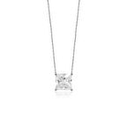 Zirkon Taşlı Pırlanta Montür Gümüş Rengi Kaplama Gümüş Kolye