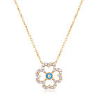 EMILIANO JEWELLERY 925 AYAR GÜMÜŞ ÇİÇEK MİNELİ KOLYE