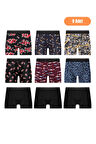 Erkek 9'lu Likralı Boxer Seti