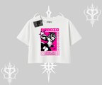 Oversize Crop Tshirt Heroic Anime Girl Japon Stil Grafik Baskılı