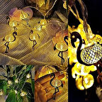 2 Metre Pilli İnce Tel Led Işık Zinciri – 10’lu Flamingo Dekoratif Parti Aydınlatma