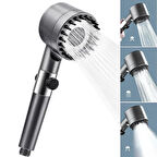 Silikon Fırçalı Masajlı Duş Başlığı 3 Kademeli Turbo Basınçlı Su Tasarruflu