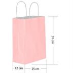KRAFT KAĞIT ÇANTA PEMBE 25CM X 30CM - 1 ADET