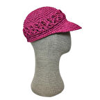 Uretti - Necla 4345 El Örgüsü Kağıt İp Yazlık Siperli Kasket Şapka - M - L