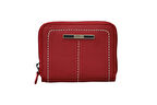 Guard Kırmızı guti Mat Dikiş detaylı Fermuarlı cüzdan /el pörtföyü
