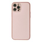 Apple İphone 12 Pro Max Kılıf Coco Karbon Silikon - Pembe