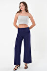 Kadın Lacivert Lastikli Palazzo  Pantolon