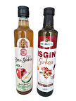 Atışeri Elma Sirkesi 500 ml & Isgın Sirkesi 500 ml Sirke Seti (Şeker)