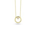 14 Ayar Altın Taşlı Halka Kolye