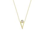 14 Ayar Altın Tektaş Geometrik Kolye