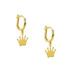 14 Ayar Altın Taç Figürlü Sallantılı Küpe