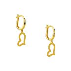 14 Ayar Sade Altın Kalp Küpe