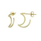 14 Ayar Sade Altın Hilal Küpe