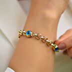 14 Ayar Altın Nazar Boncuklu Bileklik