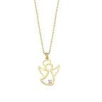 14 Ayar Altın Tektaşlı Melek Kolye