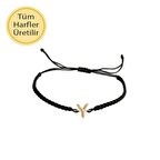 İp örgü 14 Ayar Altın Y Harfli Bileklik