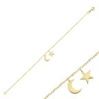 14 Ayar Altın Ayyıldız Bileklik
