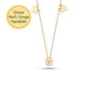 14 Ayar Altıın Kalp Yonca Kolye