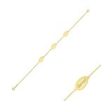 14k Altın İsimli Üçlü Plaka Bileklik