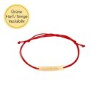 İp Örgü 14k Altın Plaka Bar Bileklik