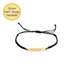 İp Örgü 14k Altın Plaka Bar Bileklik