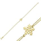 14 Ayar Altın Kar Tanesi Bileklik