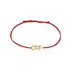 14k Altın Kalpli Çift Harf İpli Bileklik