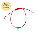 14 Ayar Altın Sallantılı Harf İpli Bileklik