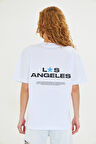 Los Angeles Baskılı %100 Pamuk Oversize Kadın Tişört