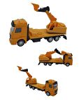 Metal Kasalı Oyuncak İnşaat Araçları Kamyon Kepçe Çek Bırak Metal İş Makineleri Kepçe 21Cm.