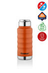 400 ml Turuncu Paslanmaz Çelik Termos – Su, Meşrubat, Çay için | Kamp, Okul, Piknik, Servis & İkram