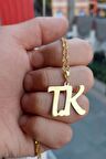 925 Ayar Gümüş 24 Ayar Altın Kaplama Harf Kolye