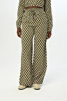 KADIN BELİ LASTİKLİ BOL PAÇA DESENLİ PANTOLON