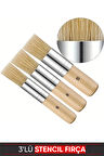 Stencil Şablon Fırça 10cm 3'lü