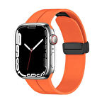 Apple Watch 7 45mm  KRD-84 Magnetic Tokalı A+ Kalite Sport Silikon Kordon