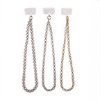 Lopard Taş İşlemeli Metal Zincir Cep Telefonu El Askısı 85cm