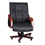 İtalo Ahşap Deri Misafir Koltuğu