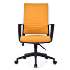 Magenta Turuncu Deri Pls Çalışma Koltuğu