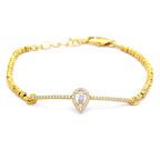 FerizZ Altın Kaplama Su Damlası Taşlı Su Yolu Dorika Kadın Bileklik BLK-421