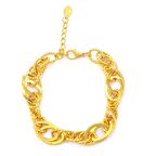 FerizZ Altın Kaplama Samanyolu Halkalı Lazerli Zincir Kadın Bileklik BLK-495