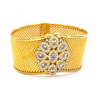 Altın Kaplama Yaşam Çiçeği Zirkon Taşlı Trabzon Kelepçe BLZ-267