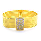 Altın Kaplama Sıra Taşlı Trabzon Kadın Kelepçe BLZ-381